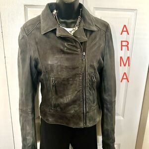 ARMA | Gray Lambskin Leather Jacket - Women’s UK 8 = US 4